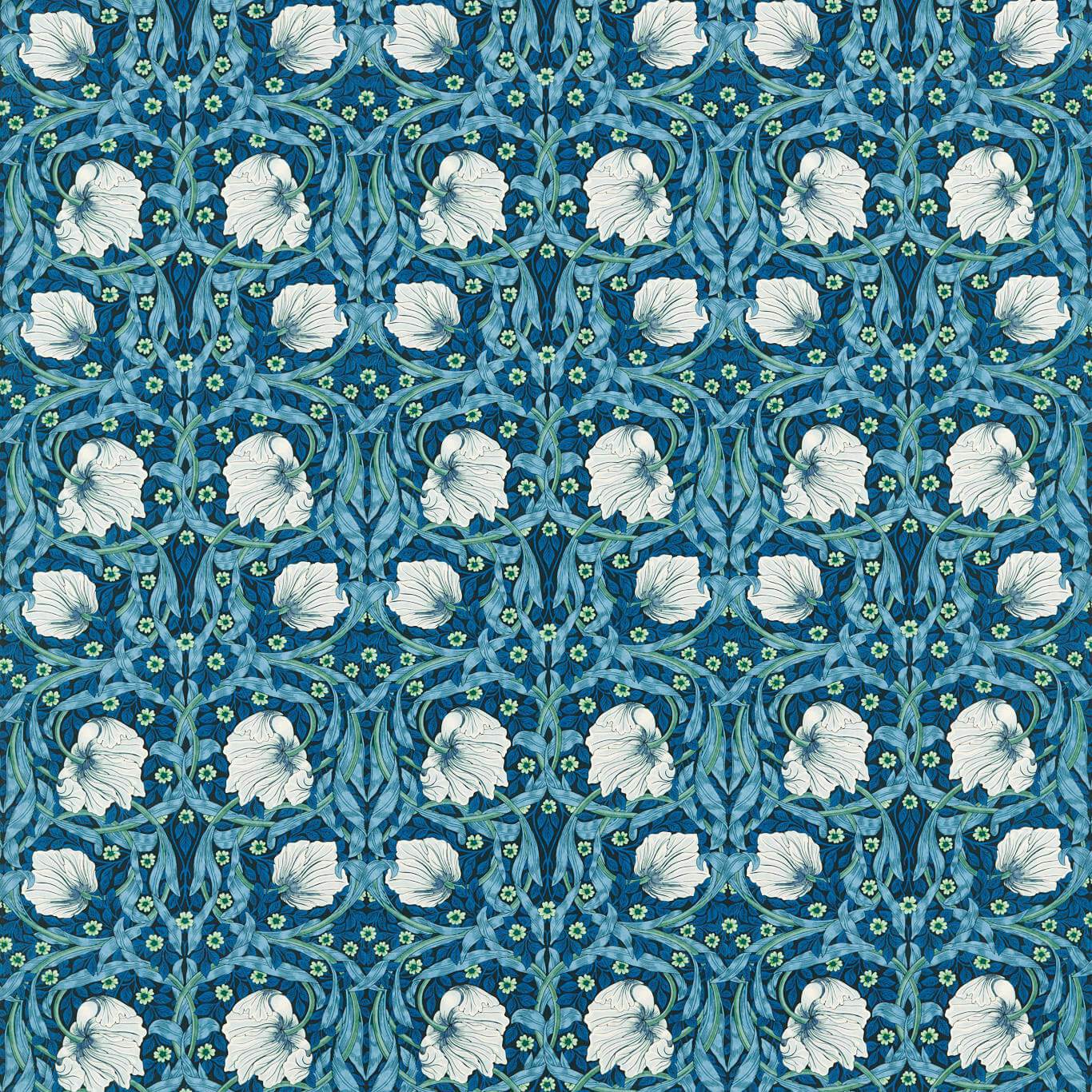 Morris & Co Pimpernel Midnight/Opal Fabric Sample MVOF227212
