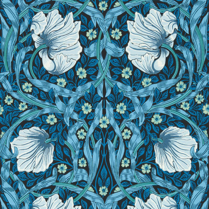 Morris & Co Pimpernel Midnight/Opal Wallpaper Sample MVOW217331