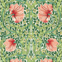 Morris & Co Pimpernel Shamrock/Watermelon Wallpaper MVOW217332