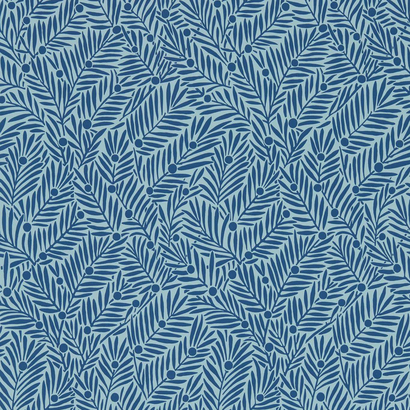 Morris & Co Yew & Aril Indigo Wallpaper Sample MVOW217349