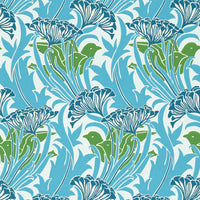 Morris & Co Laceflower Garden Green/Lagoon Wallpaper MVOW217355