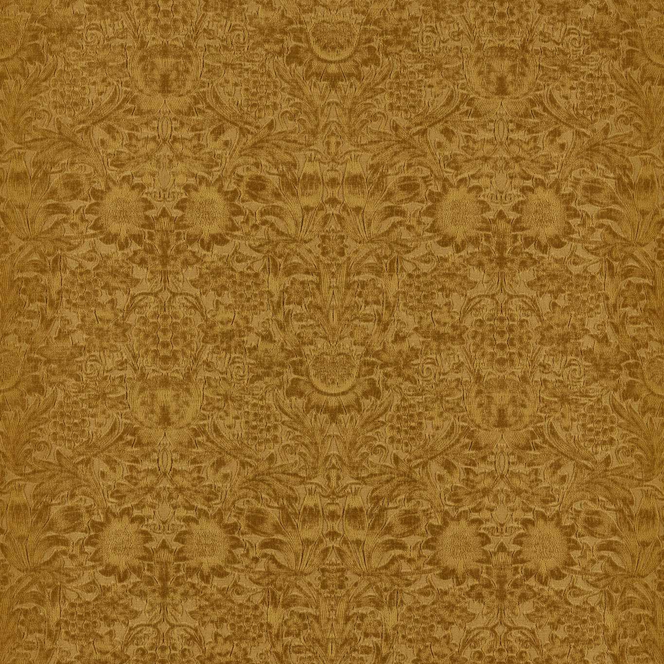 Morris & Co Sunflower Caffoy Velvet Sussex Rush Fabric Sample MWAR237280