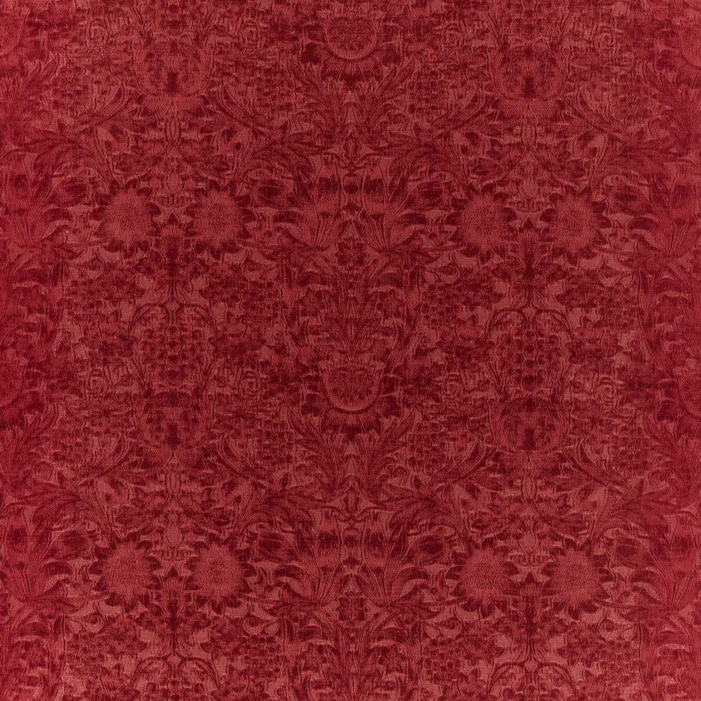 Morris & Co Sunflower Caffoy Velvet Barbed Berry Fabric Sample MWAR237284
