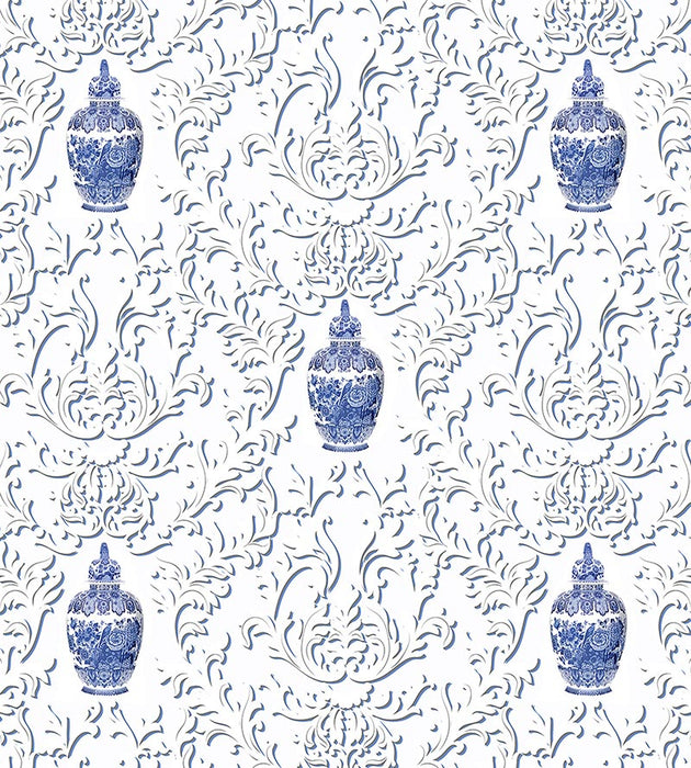 Nicolette Mayer Lion Jar - Sheer Blue Fabric N4LION0001