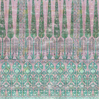 Nicolette Mayer Topkapi Garden Cotton Green Pink Fabric N4TO1C1019