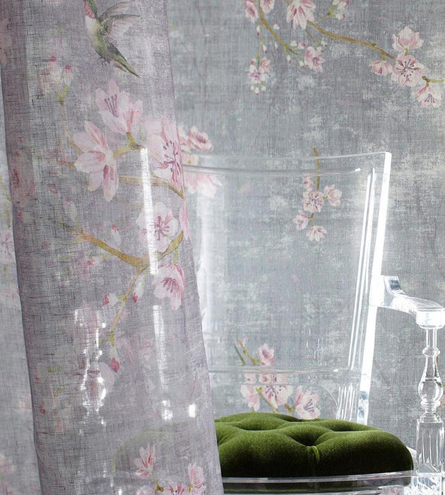 Nicolette Mayer Blossom Fantasia - Sheer Charcoal Fabric Sample N4BL101039