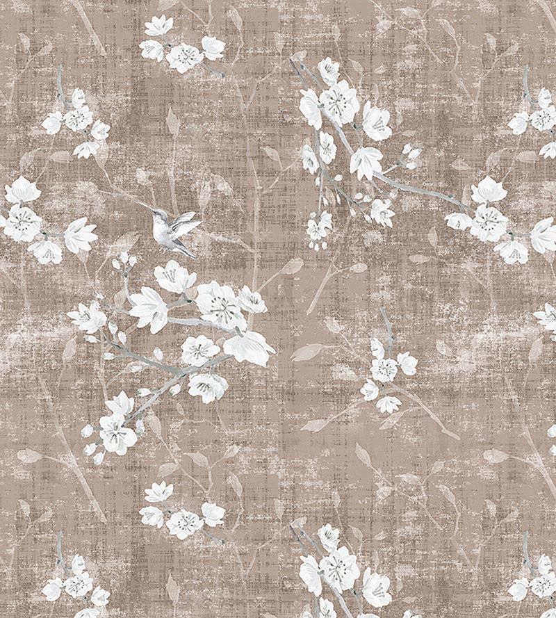 Nicolette Mayer Blossom Fantasia - Sheer Mocha Fabric N4BL101040