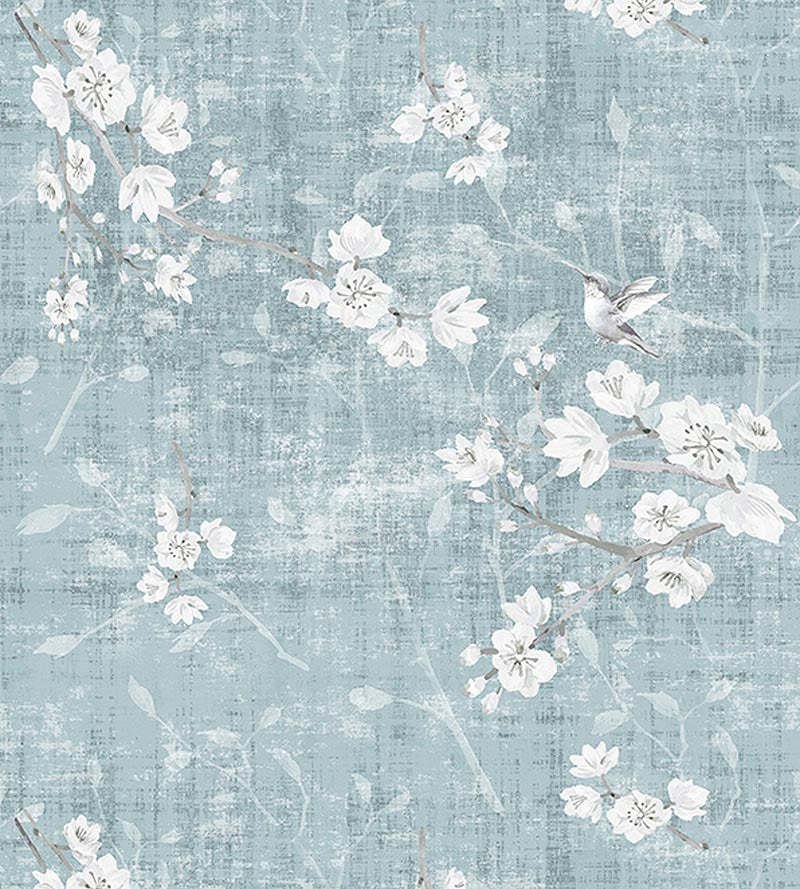 Nicolette Mayer Blossom Fantasia - Sheer Slate Fabric N4BL101041