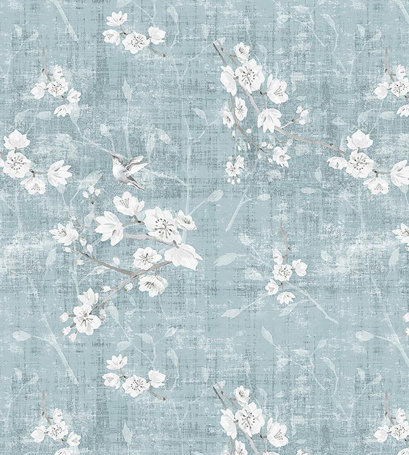 Nicolette Mayer Blossom Fantasia - Sheer Slate Fabric Sample N4BL101041