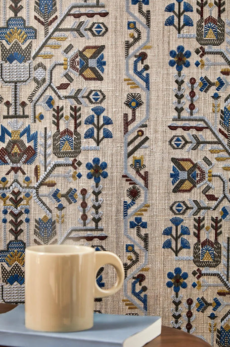 Pierre Frey Fleurs De Givre Azur Wallpaper Sample FP211001