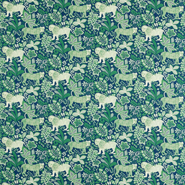 Scion Rumble in the Jungle Midnight/Mint Leaf Fabric Sample NART121040.SCN.0