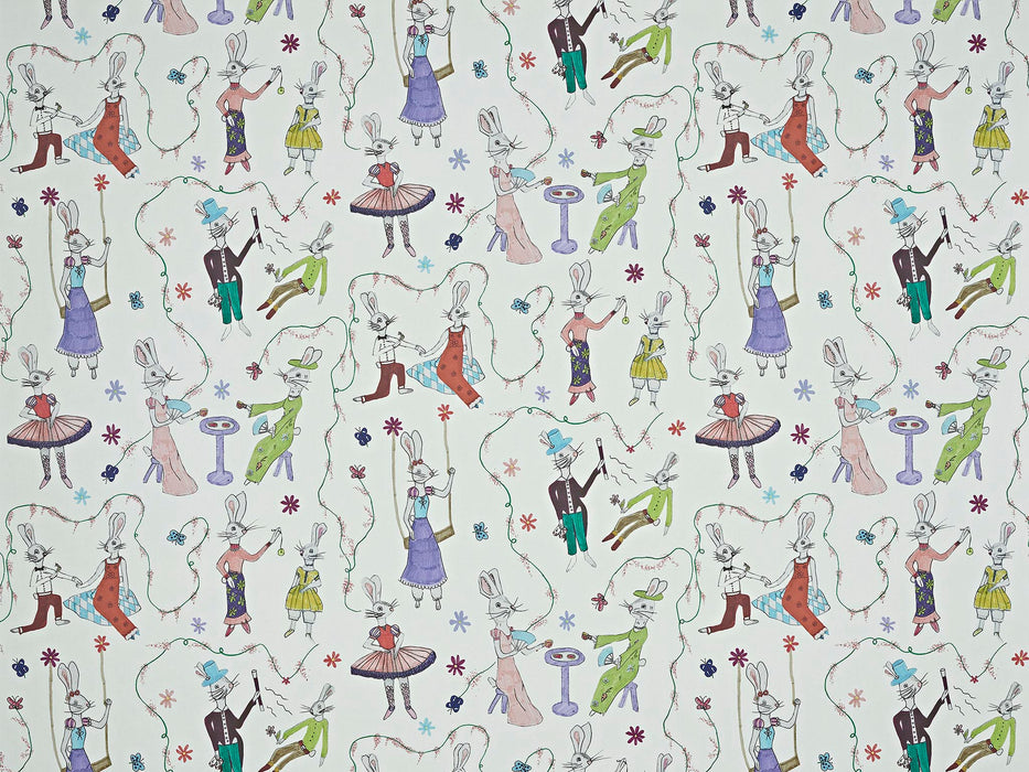 Pierre Frey Les Lapins De Charlotte Multicolore Wallpaper FP811001