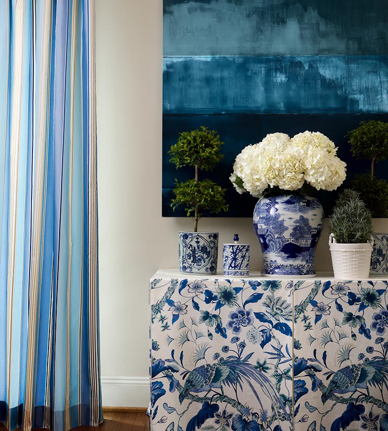 Old World Weavers Charlotte Stripe Marine Fabric Sample ND61300002