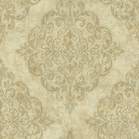 Seabrook Designs Atelier Metallic Gold And Off-white Wallpaper NE50307