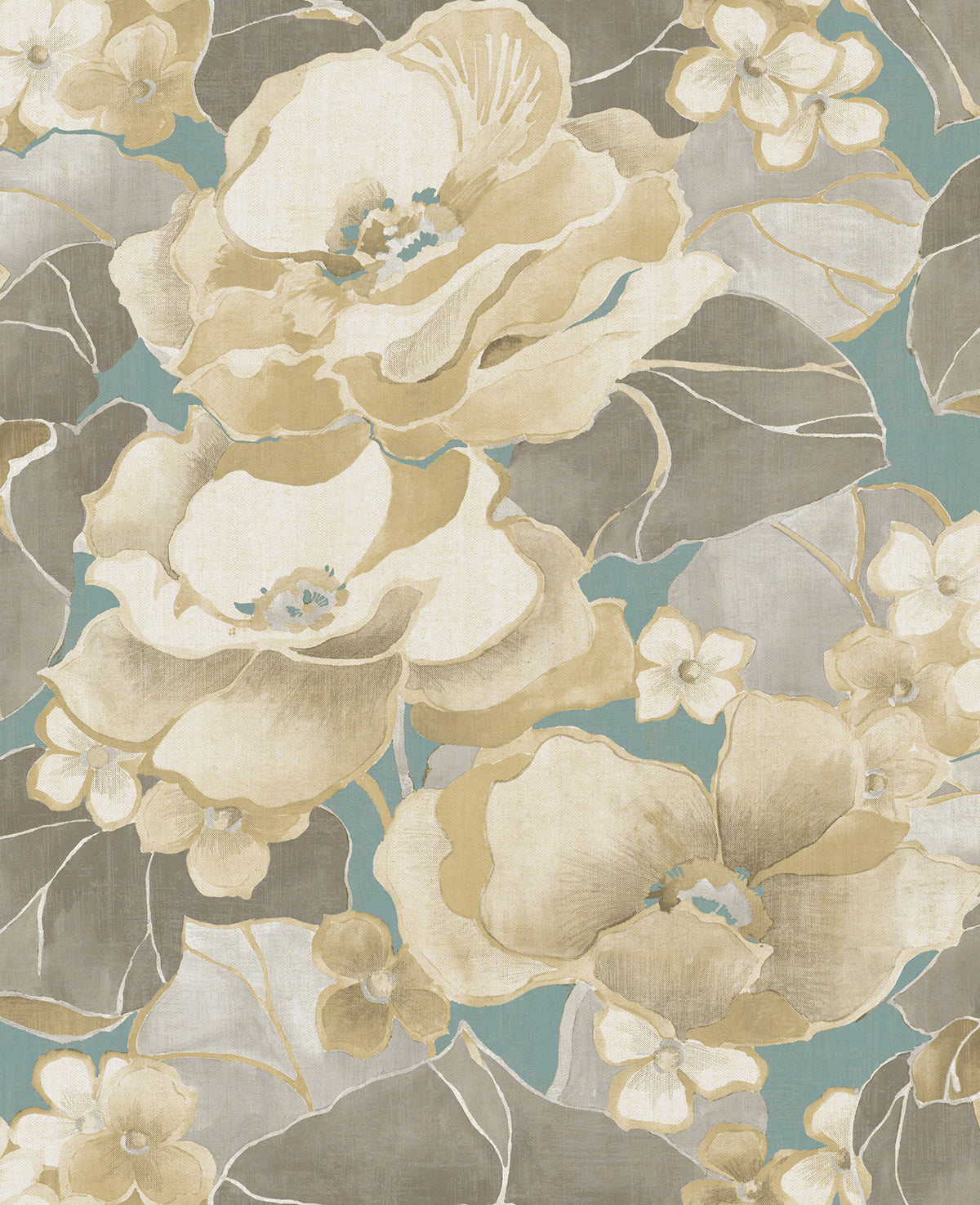 Seabrook Designs Adorn Metallic Gold, Teal, And Greige NE50502 ...