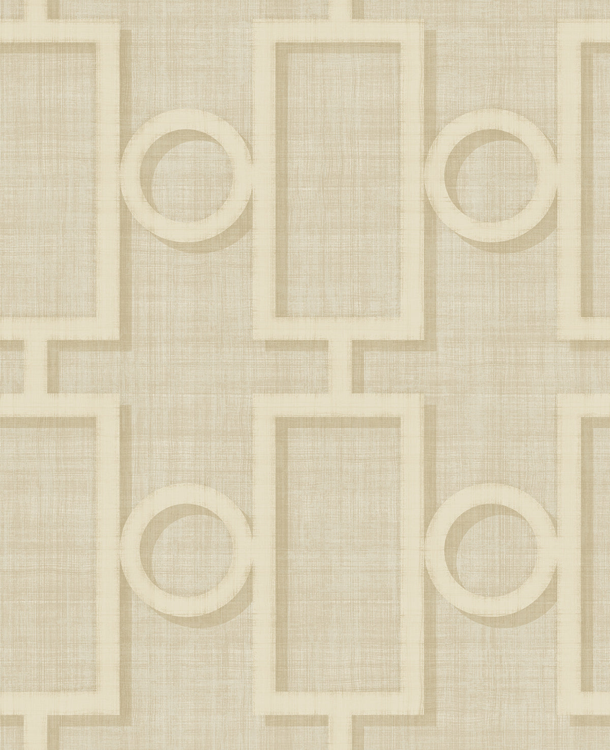 Seabrook Designs Adorn Geo Tan And Off-white Wallpaper Sample NE50602