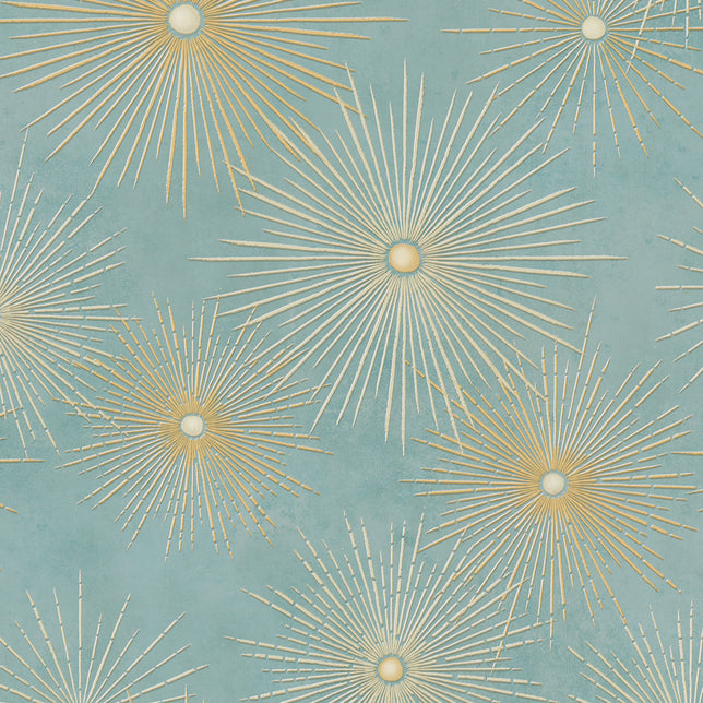 Seabrook Designs Catwalk Teal And Metallic Gold NE51004 Sample | 40% ...
