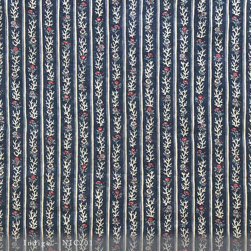 Lisa Fine Nicobar Indigo Fabric Sample NIC-01