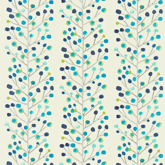 Scion Berry Tree Peacock/Blue/Lime Fabric Sample NMEL120049.SCN.0