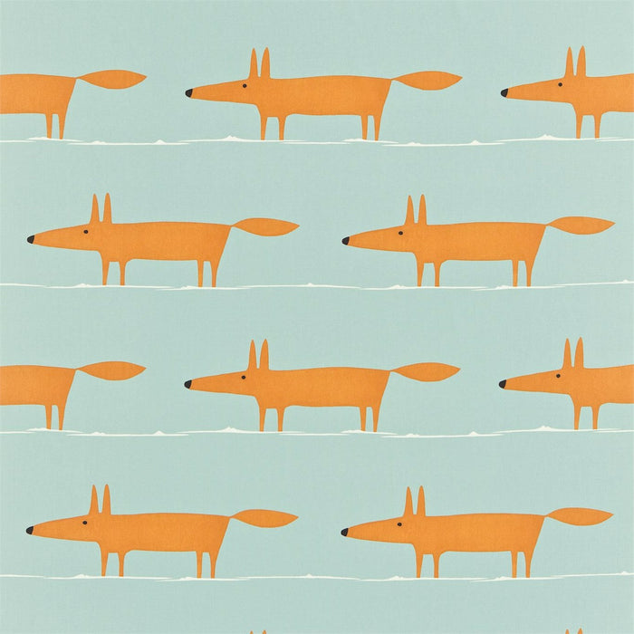 Scion Mr. Fox Sky/Tangerine/Chalk Fabric Sample NMEL120072.SCN.0