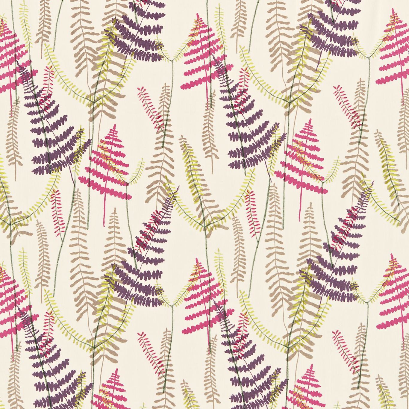 Scion Athyrium Plum/Fushcia/Lime Fabric Sample NMEL130355.SCN.0