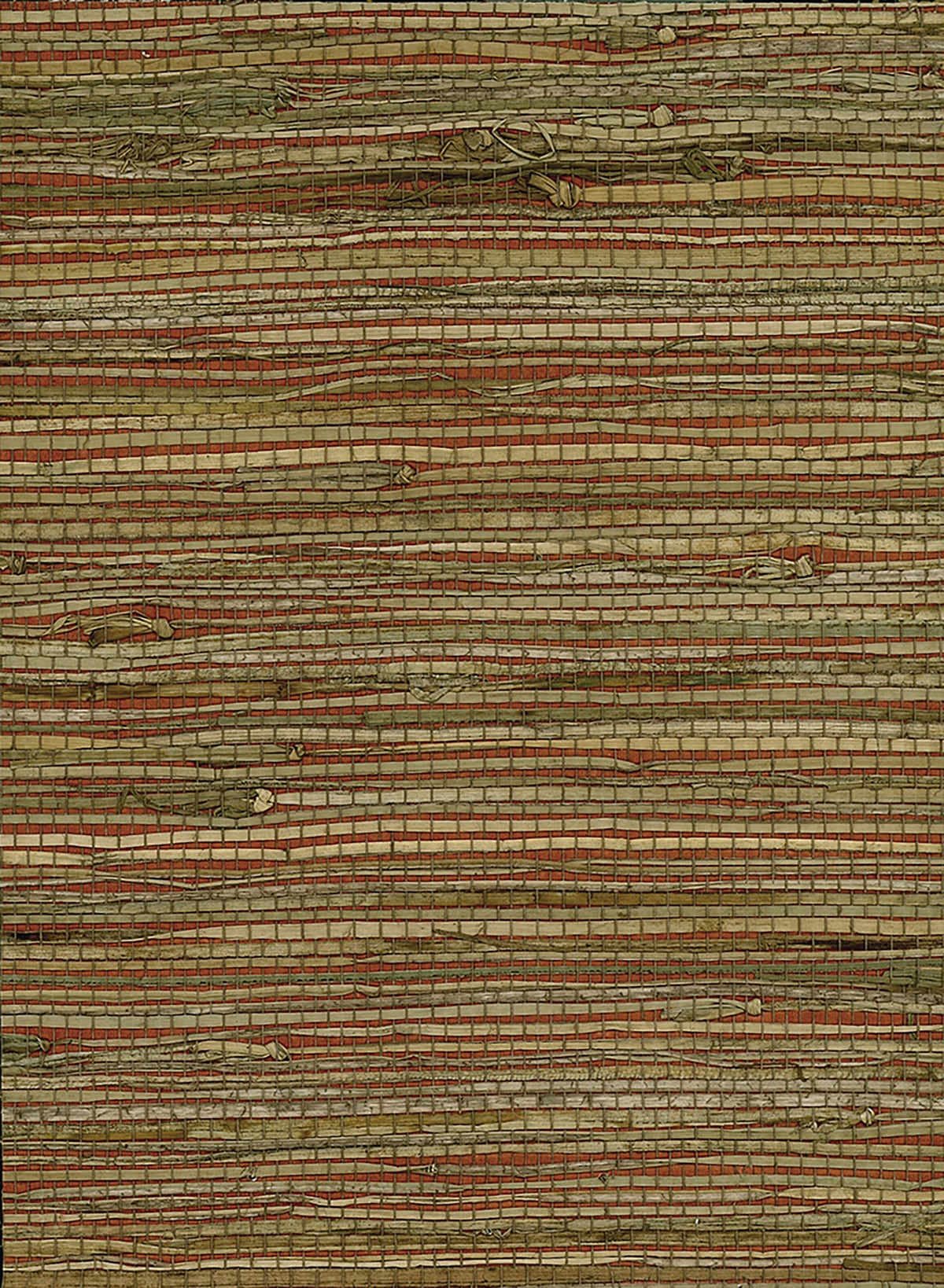 Seabrook Designs Rushcloth Red, Tan Wallpaper NR161X