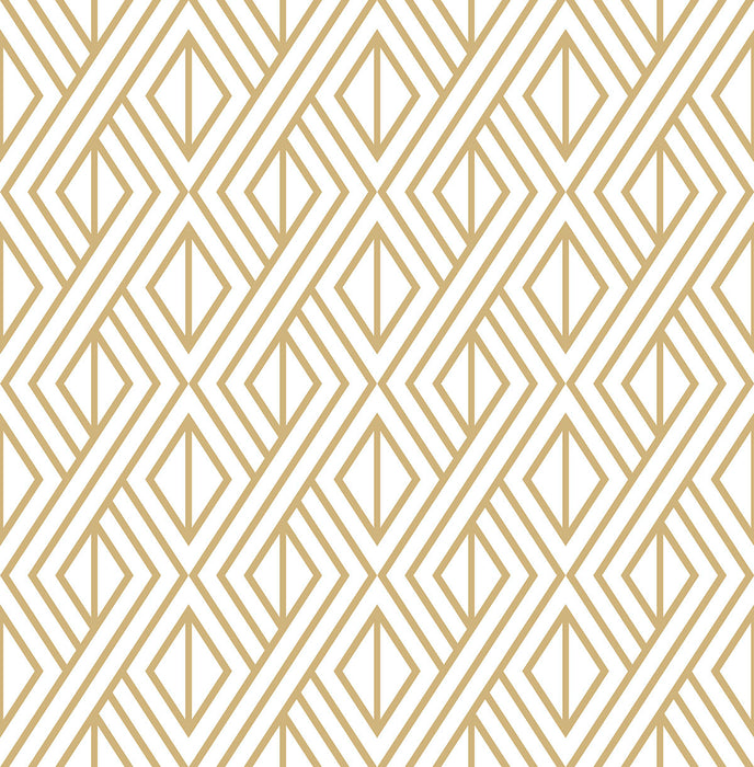 NextWall Gold Diamond Geometric Metallic Gold Wallpaper Sample NW30105