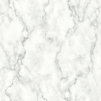 NextWall Faux Marble Gray & Metallic Silver Wallpaper NW30400