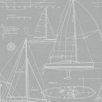 NextWall Yacht Club Gray Wallpaper NW32908