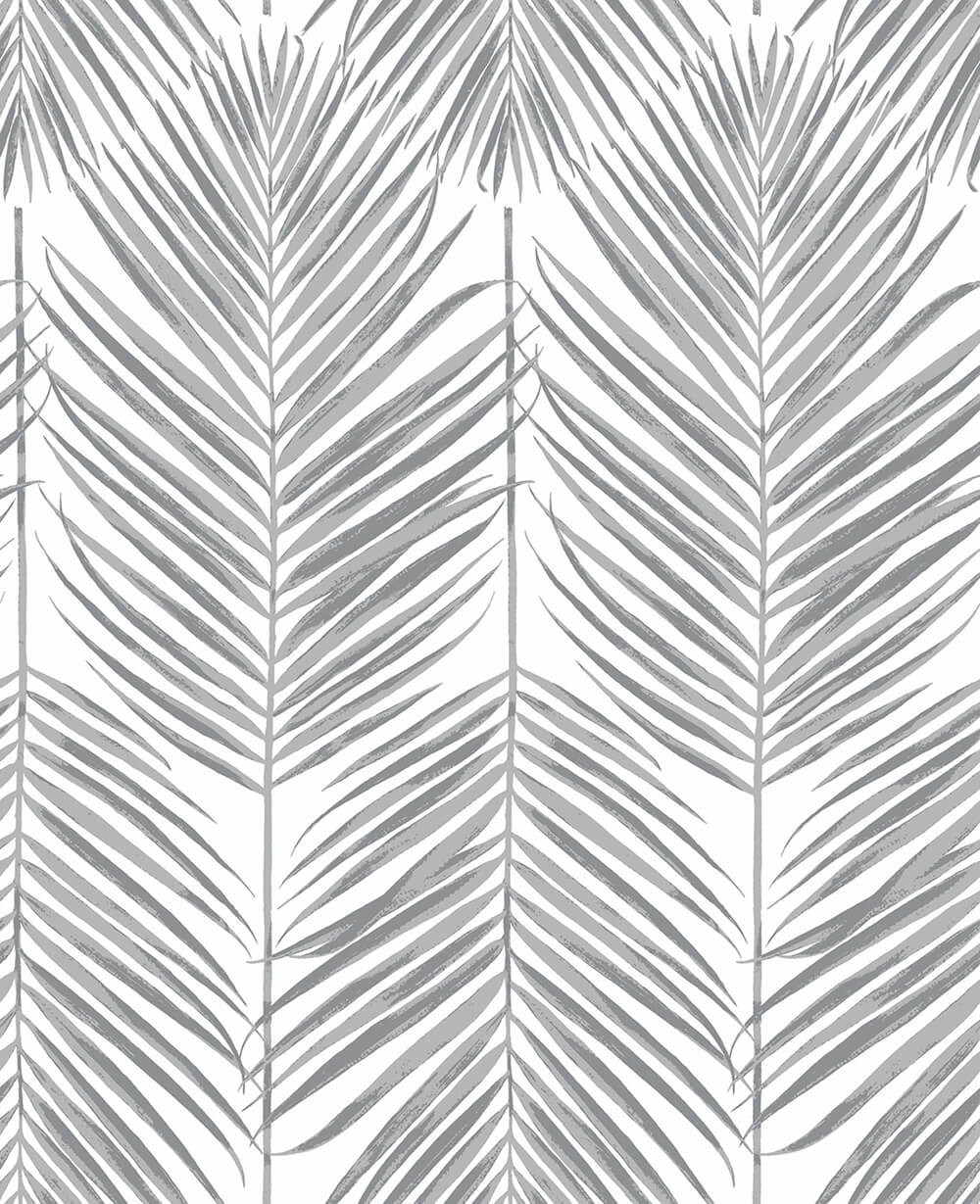 NextWall Paradise Palm Daydream Gray Wallpaper NW33008
