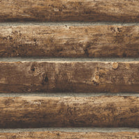 NextWall Log Cabin Walnut Wallpaper NW33905