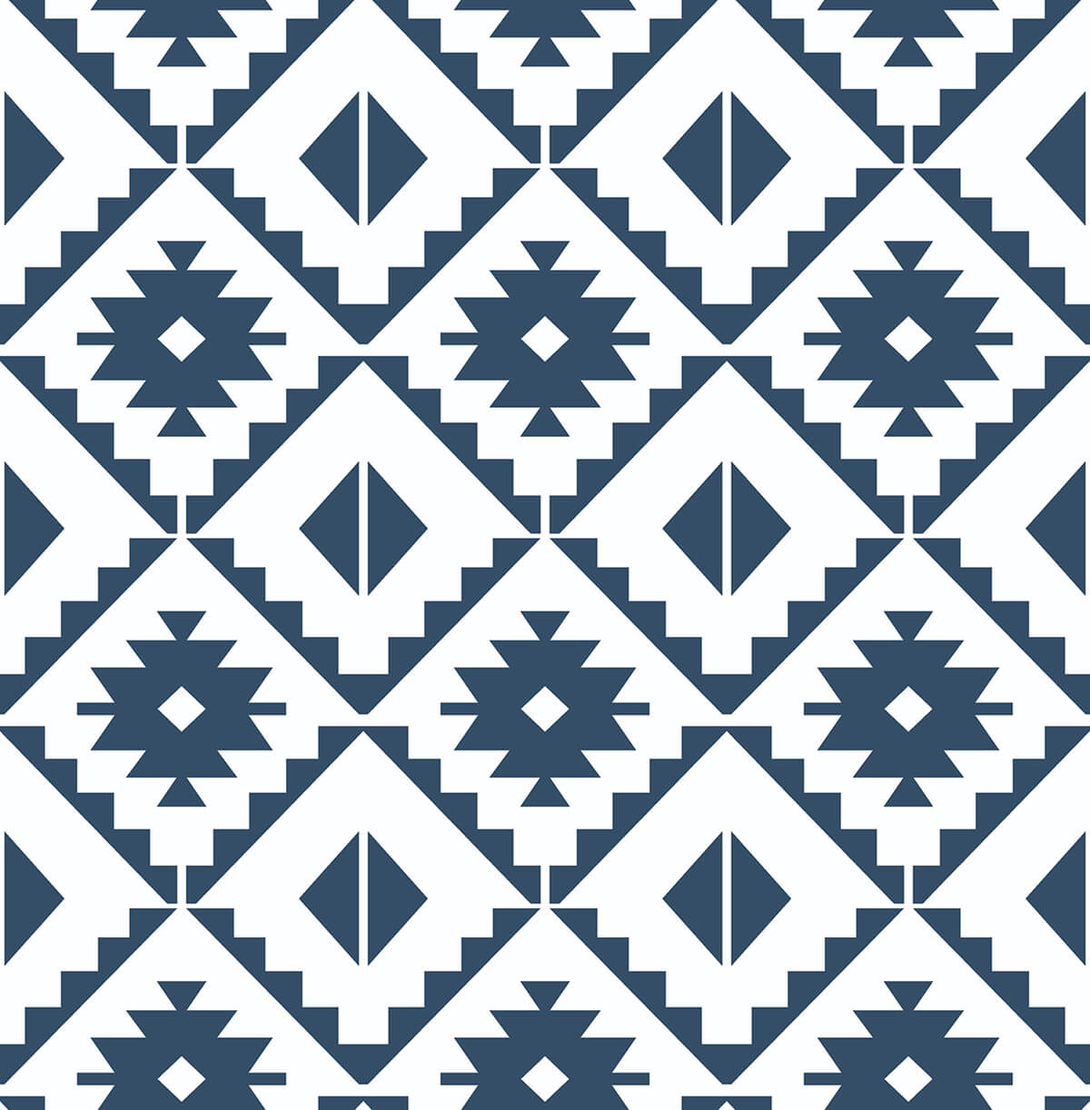 NextWall Southwest Tile Navy Blue Wallpaper Sample NW34202