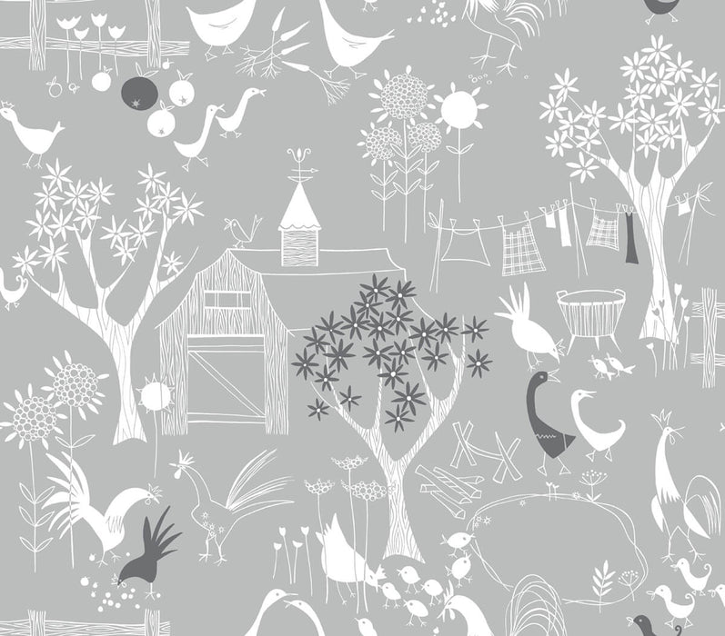 NextWall Rise And Shine Grey Wallpaper Sample NW34308