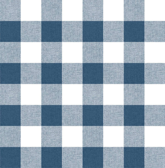 NextWall Picnic Plaid Navy & White Wallpaper NW34502