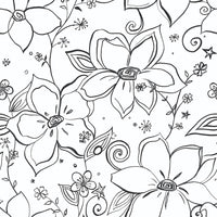 NextWall Linework Floral Black Wallpaper NW34900