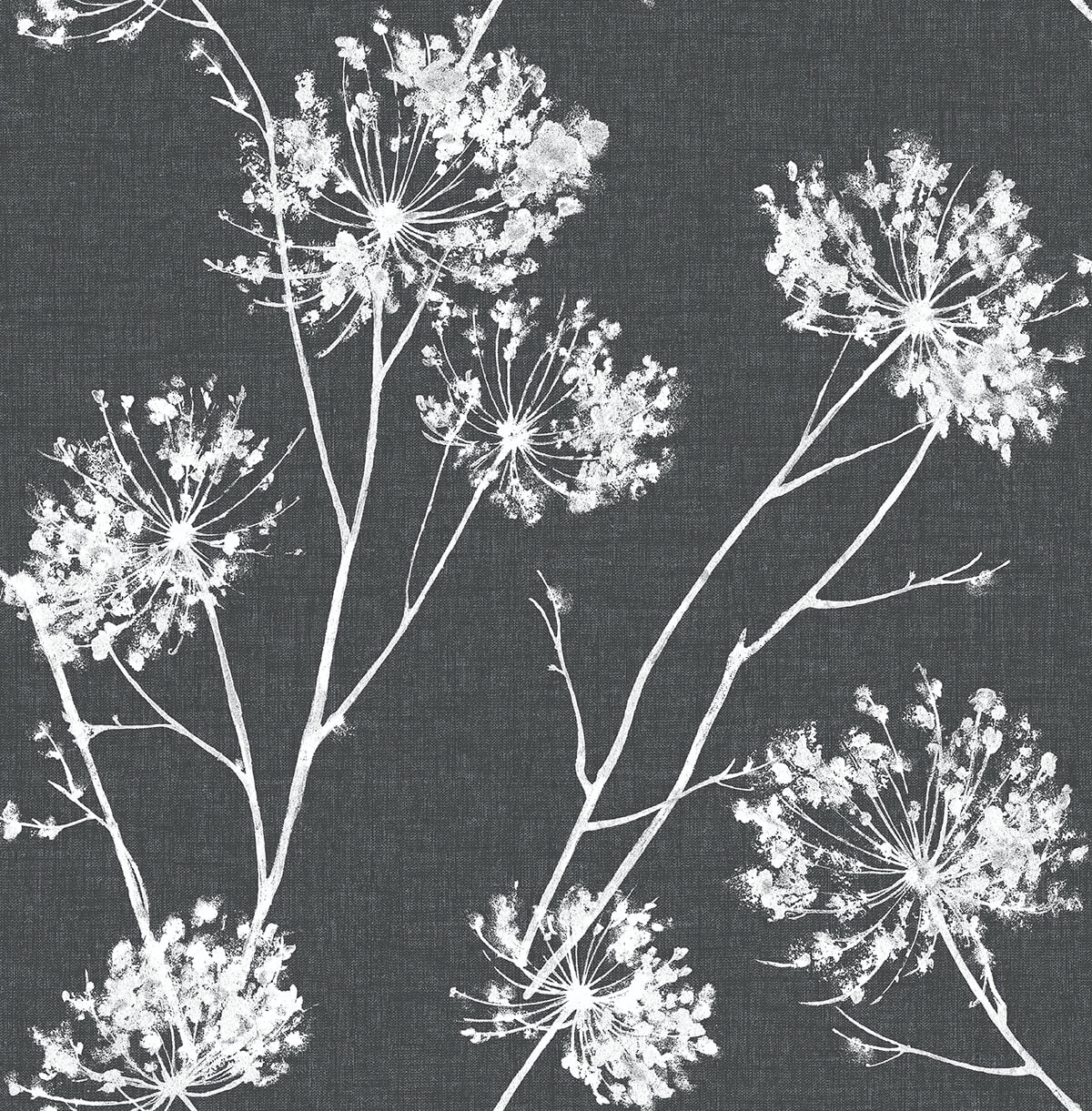 NextWall One O''clocks Charcoal Wallpaper Sample NW36000