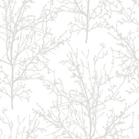 NextWall Tree Branches Pearl Gray Wallpaper NW36118