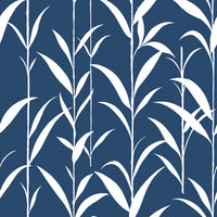 NextWall Bamboo Leaves Navy Blue Wallpaper NW36402
