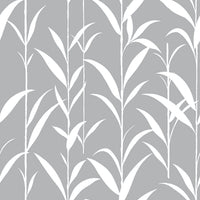 NextWall Bamboo Leaves Gray Wallpaper NW36408