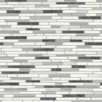 NextWall Faux Mosaic Strip Tile Wrought Iron & Gray Wallpaper NW38410