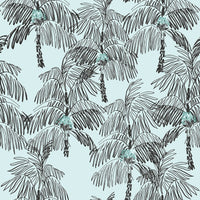 NextWall Palm Beach Sky Blue & Black Wallpaper NW40012