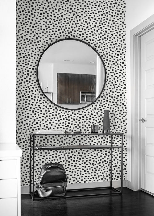 NextWall Speckled Dot Black & White Wallpaper Sample NW40100