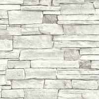NextWall Stacked Stone Arctic Grey Wallpaper NW40200