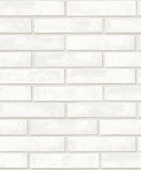 NextWall Monarch Brick Arctic Grey Wallpaper Sample NW40600