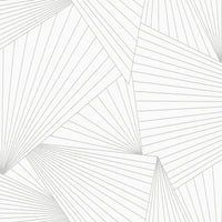 NextWall Ray Geo White & Harbor Gray Wallpaper NW41318