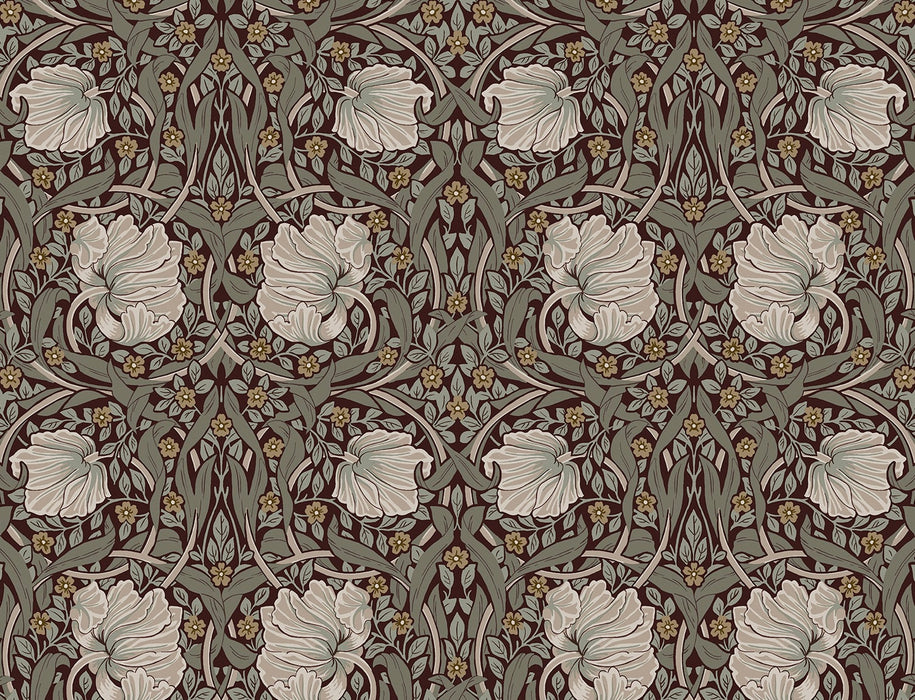 NextWall Pimpernel Floral Auburn & Eucalyptus Wallpaper NW42401