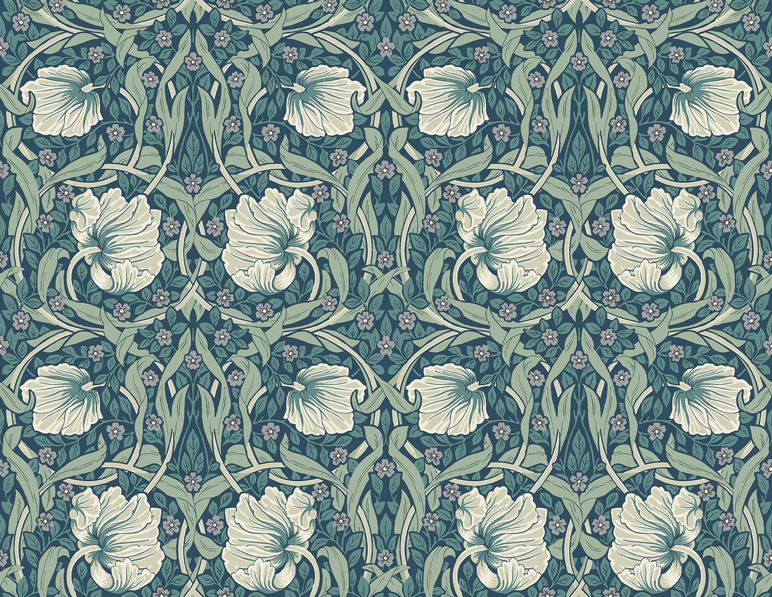 NextWall Pimpernel Floral Teal & Sandstone Wallpaper Sample NW42404