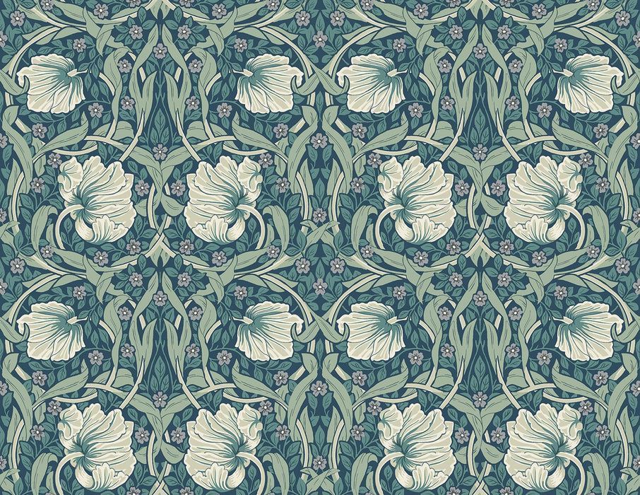 NextWall Pimpernel Floral Teal & Sandstone Wallpaper NW42404