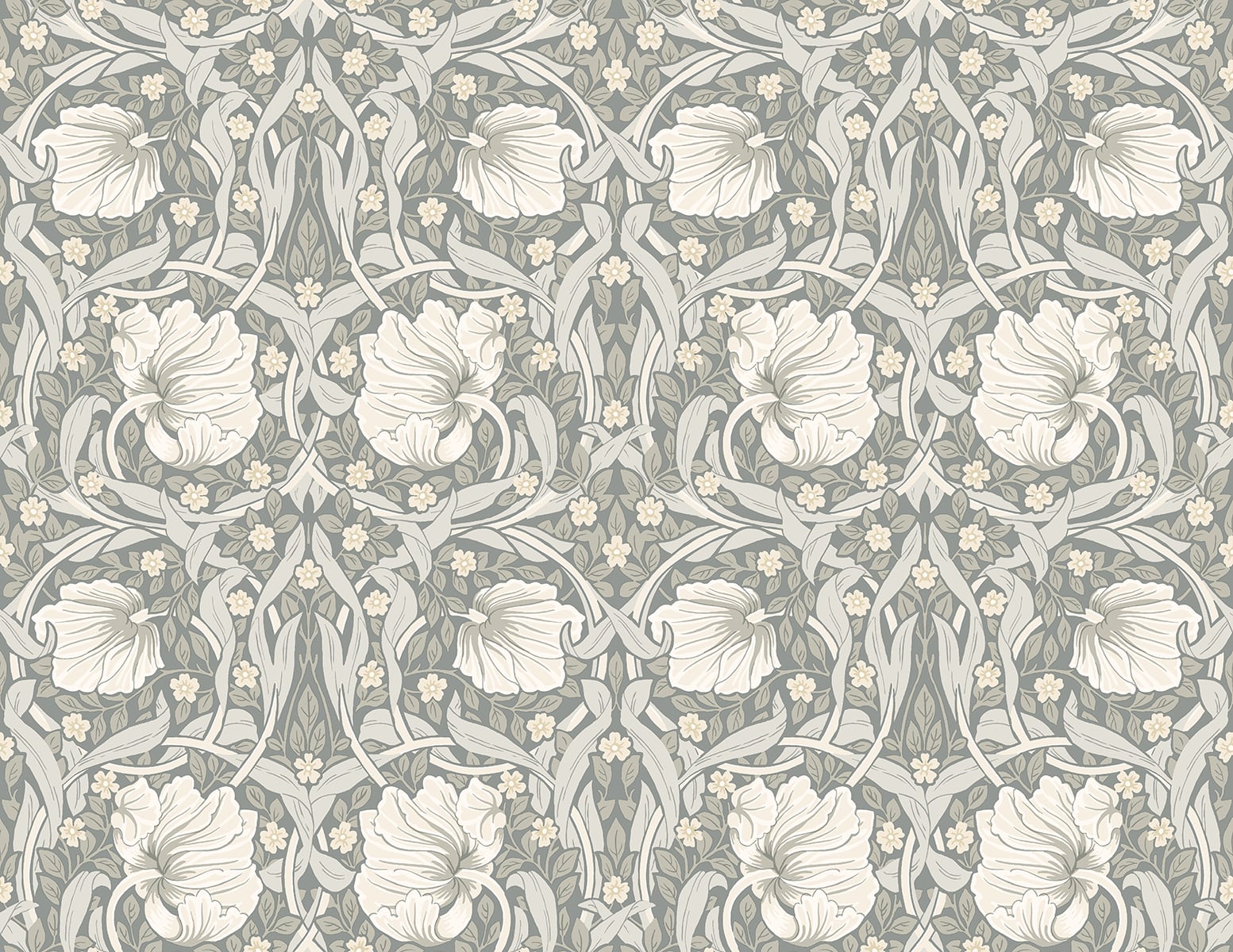 NextWall Pimpernel Floral Alloy Grey & Alabaster Wallpaper Sample NW42408