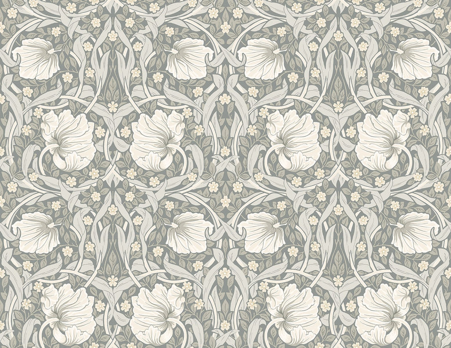 NextWall Pimpernel Floral Alloy Grey & Alabaster Wallpaper NW42408